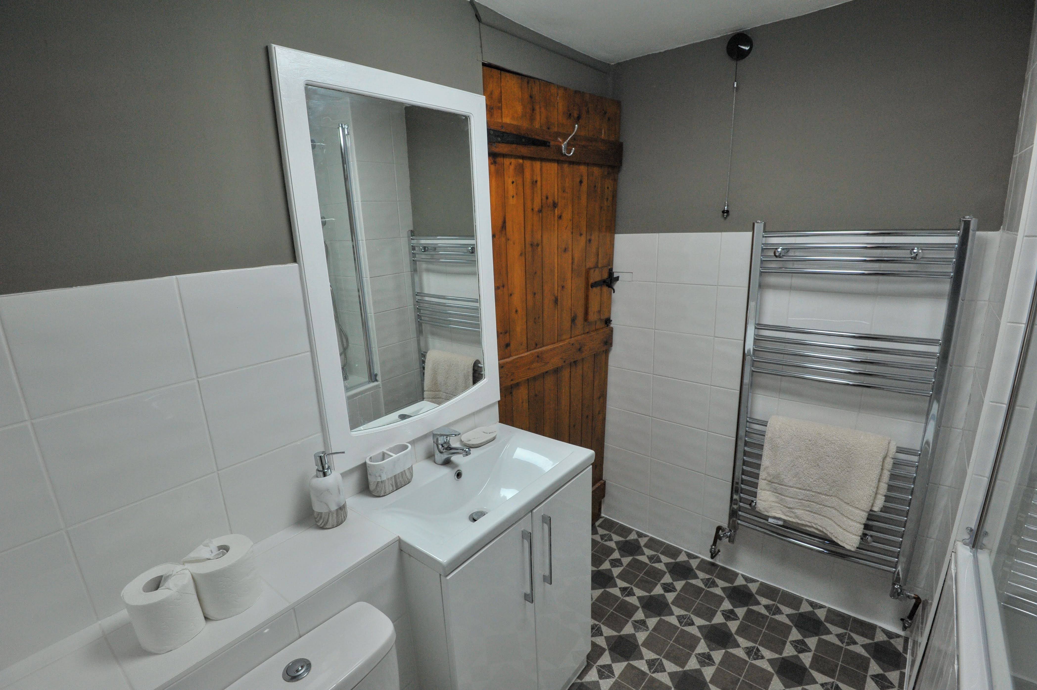 Bathroom detail at The Little Green Cottage