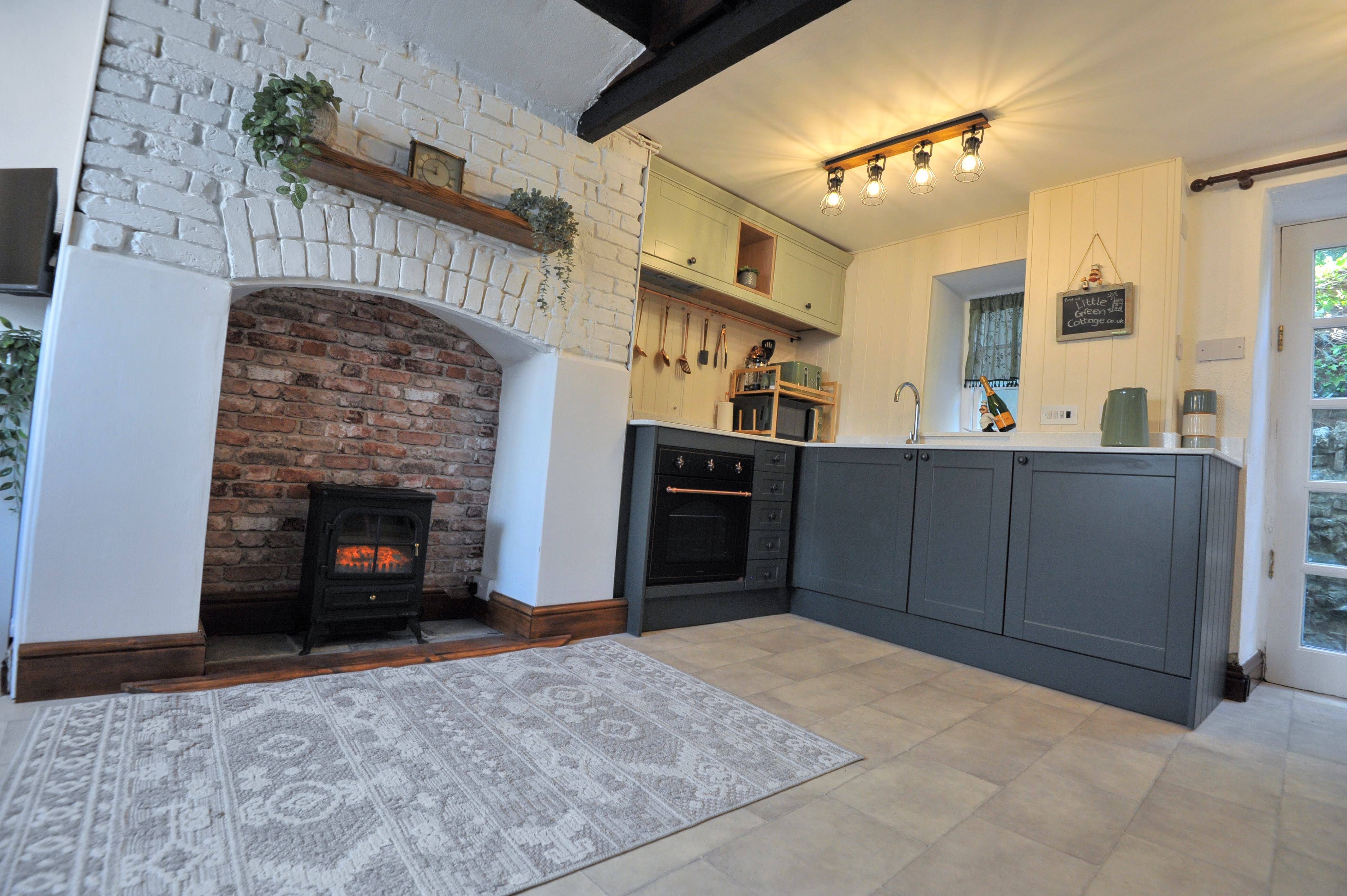 Interior seating area at The Little Green Cottage